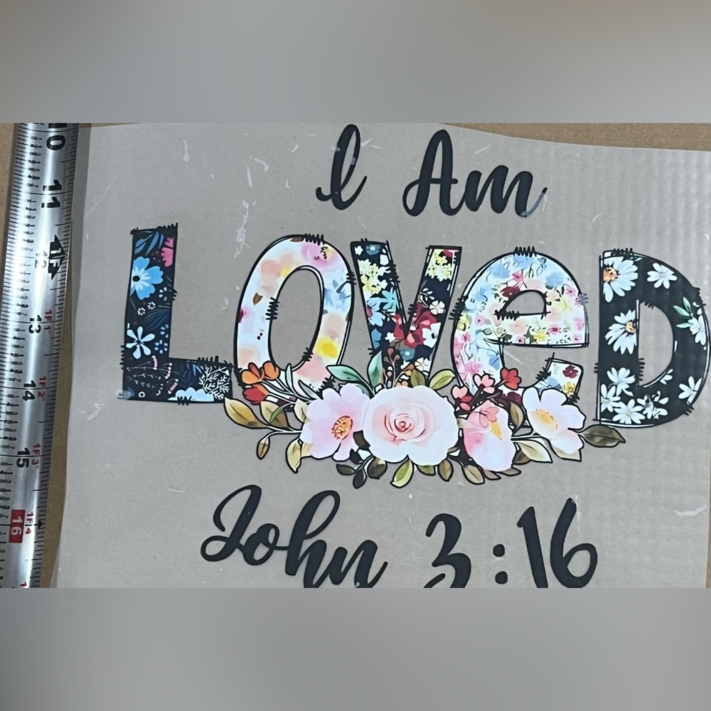 Floral 'I Am Love' DTF transfer